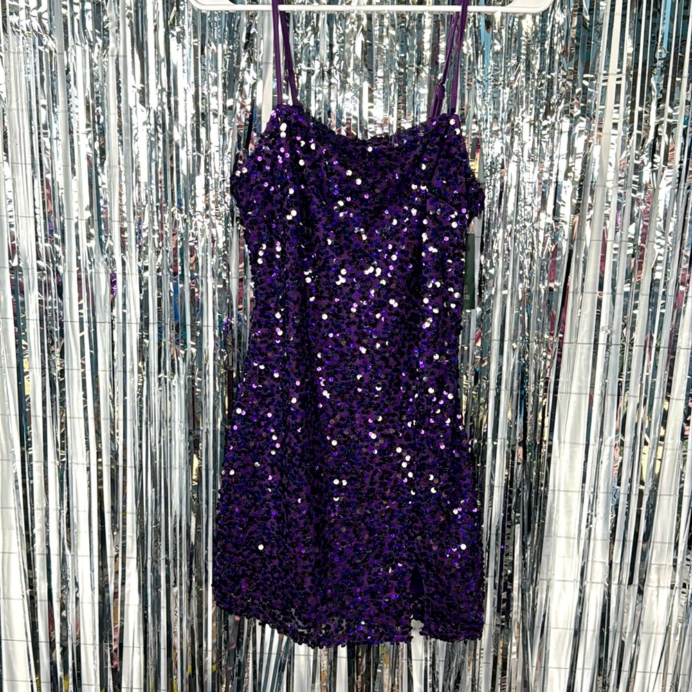 Glamorous Purple Sequin Party Dress